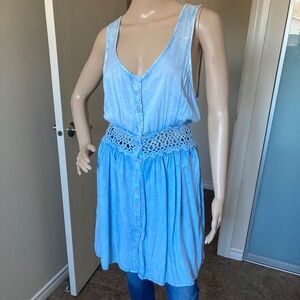 Two tone blue beach cover up sundress